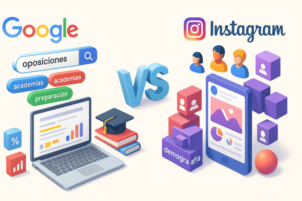 Comparativa Google Ads vs Facebook Ads - ilustración